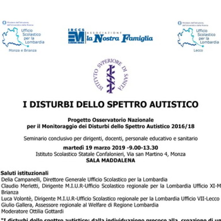 Seminario “I disturbi dello spettro autistico” – 19 marzo, Monza