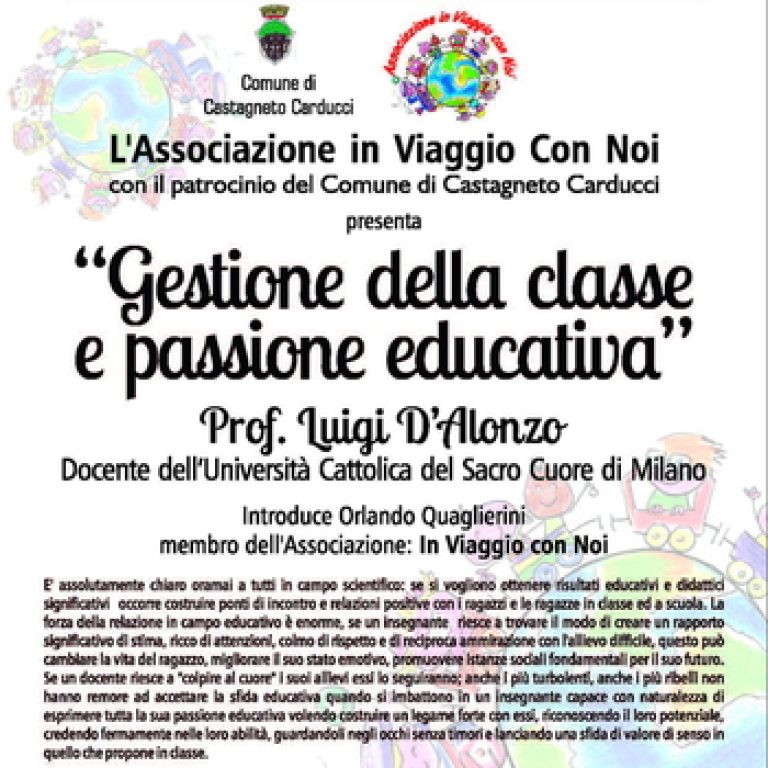 Relazione “Gestione della classe e passione educativa” – 22 marzo, Castagneto Carducci