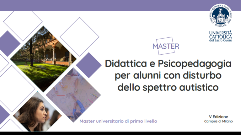 MASTER UNIVERSITARIO “Didattica e psicopedagogia per alunni con disturbo dello spettro autistico”