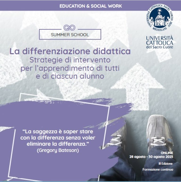 SUMMER SCHOOL – “La differenziazione didattica. Strategie di intervento per l’apprendimento di tutti e di ciascun alunno”