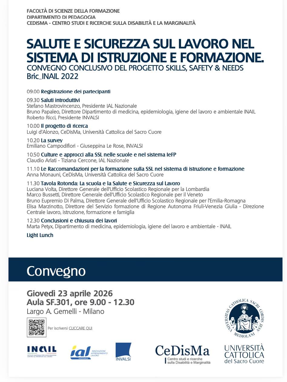 Convegno: SALUTE E SICUREZZA SUL LAVORO NEL SISTEMA DI ISTRUZIONE E ...